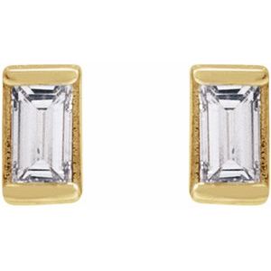 Straight Baguette Channel-Set Stud Earrings