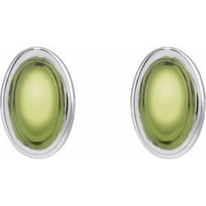 Oval Bezel-Set Cabochon Earrings