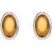 Oval Bezel-Set Cabochon Earrings