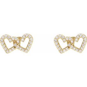 Interlocking Heart Stud Earrings