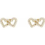 Interlocking Heart Stud Earrings