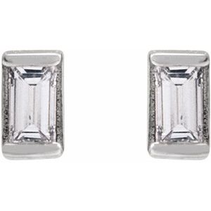 Straight Baguette Channel-Set Stud Earrings