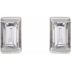 Straight Baguette Channel-Set Stud Earrings