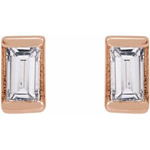 Straight Baguette Channel-Set Stud Earrings