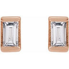 Straight Baguette Channel-Set Stud Earrings