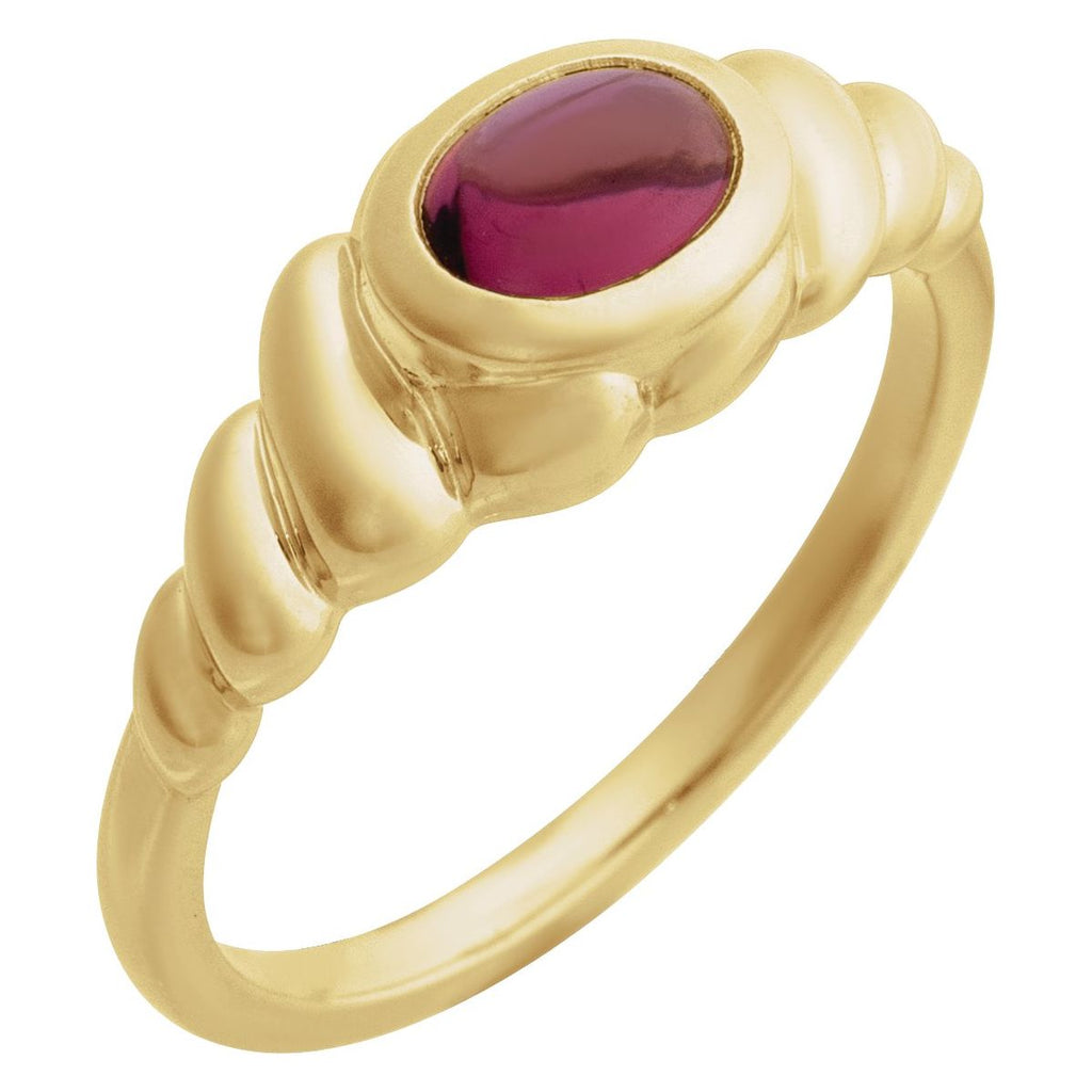 Bezel-Set Puffed Cabochon Ring