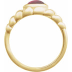 Bezel-Set Puffed Cabochon Ring