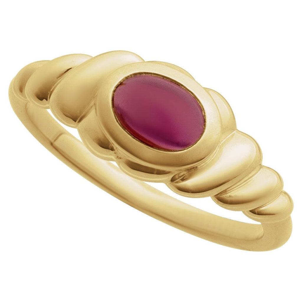 Bezel-Set Puffed Cabochon Ring