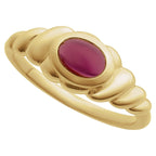 Bezel-Set Puffed Cabochon Ring