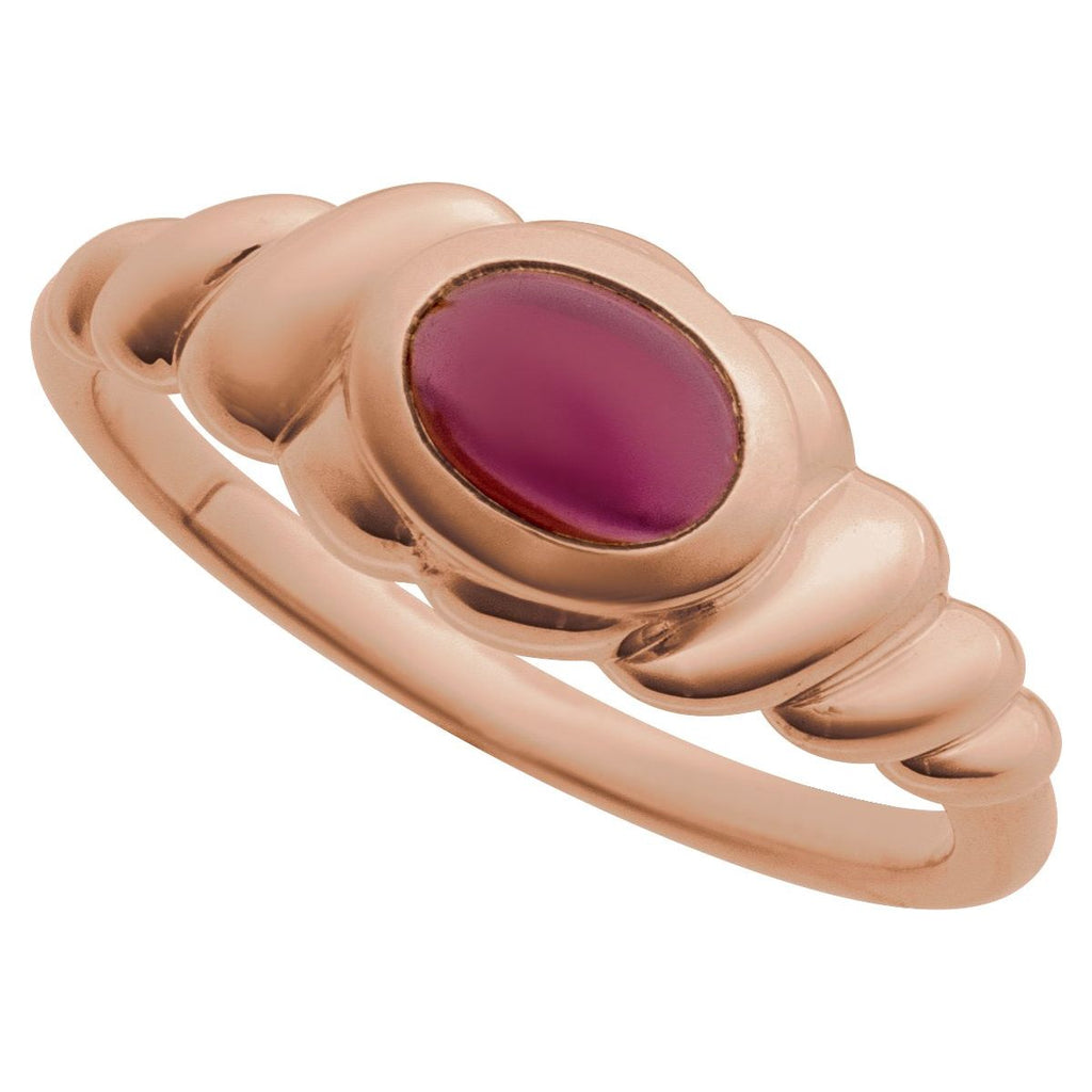 Bezel-Set Puffed Cabochon Ring