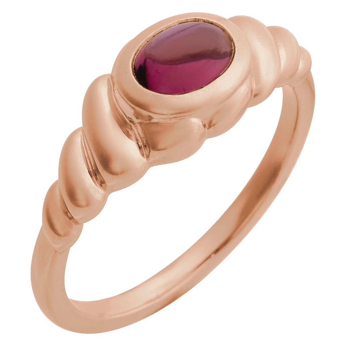 Bezel-Set Puffed Cabochon Ring
