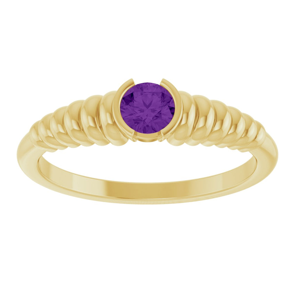 Half-Bezel Solitaire Ring