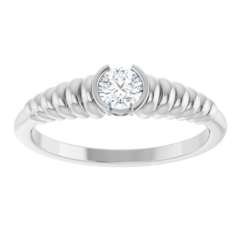 Half-Bezel Solitaire Ring
