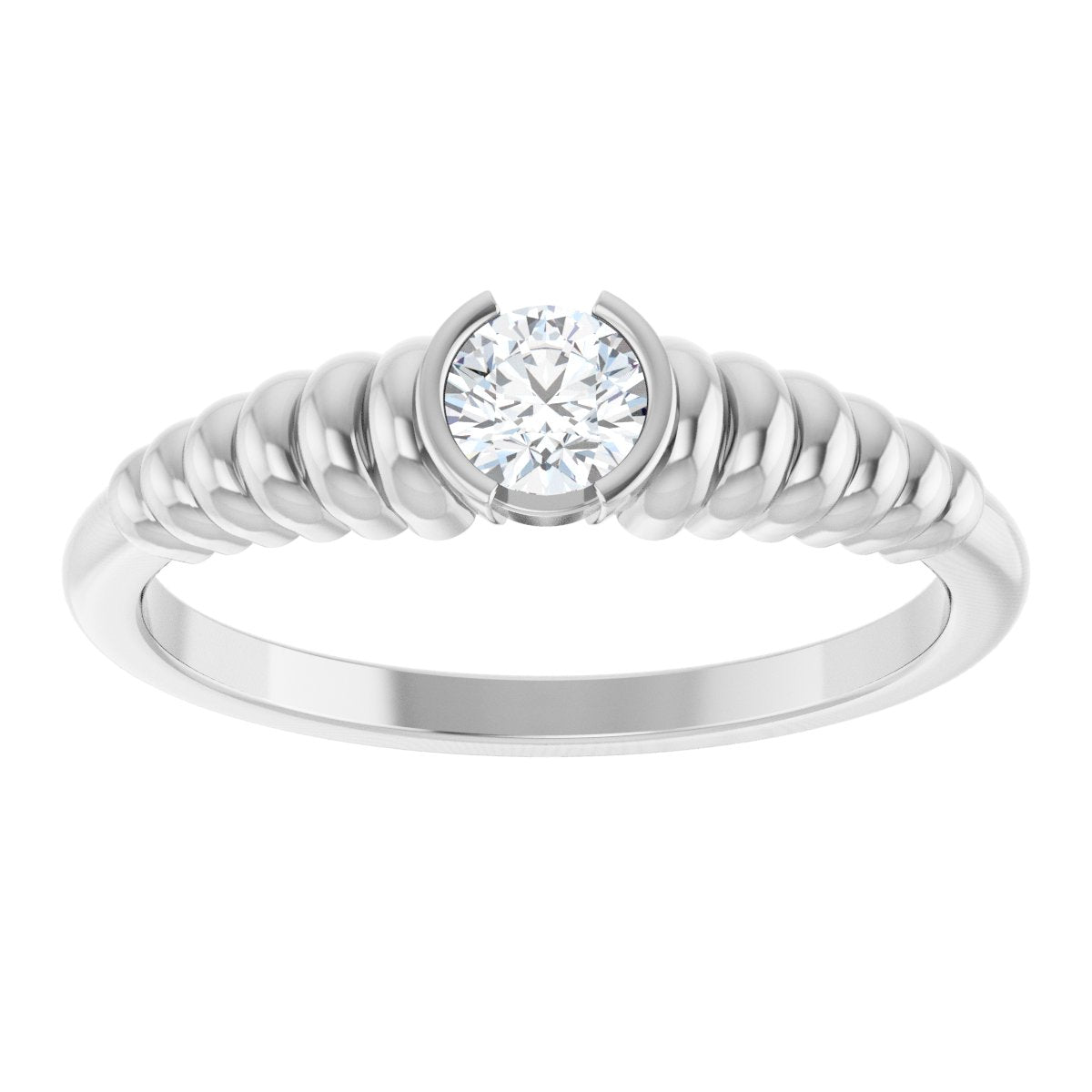 Half-Bezel Solitaire Ring