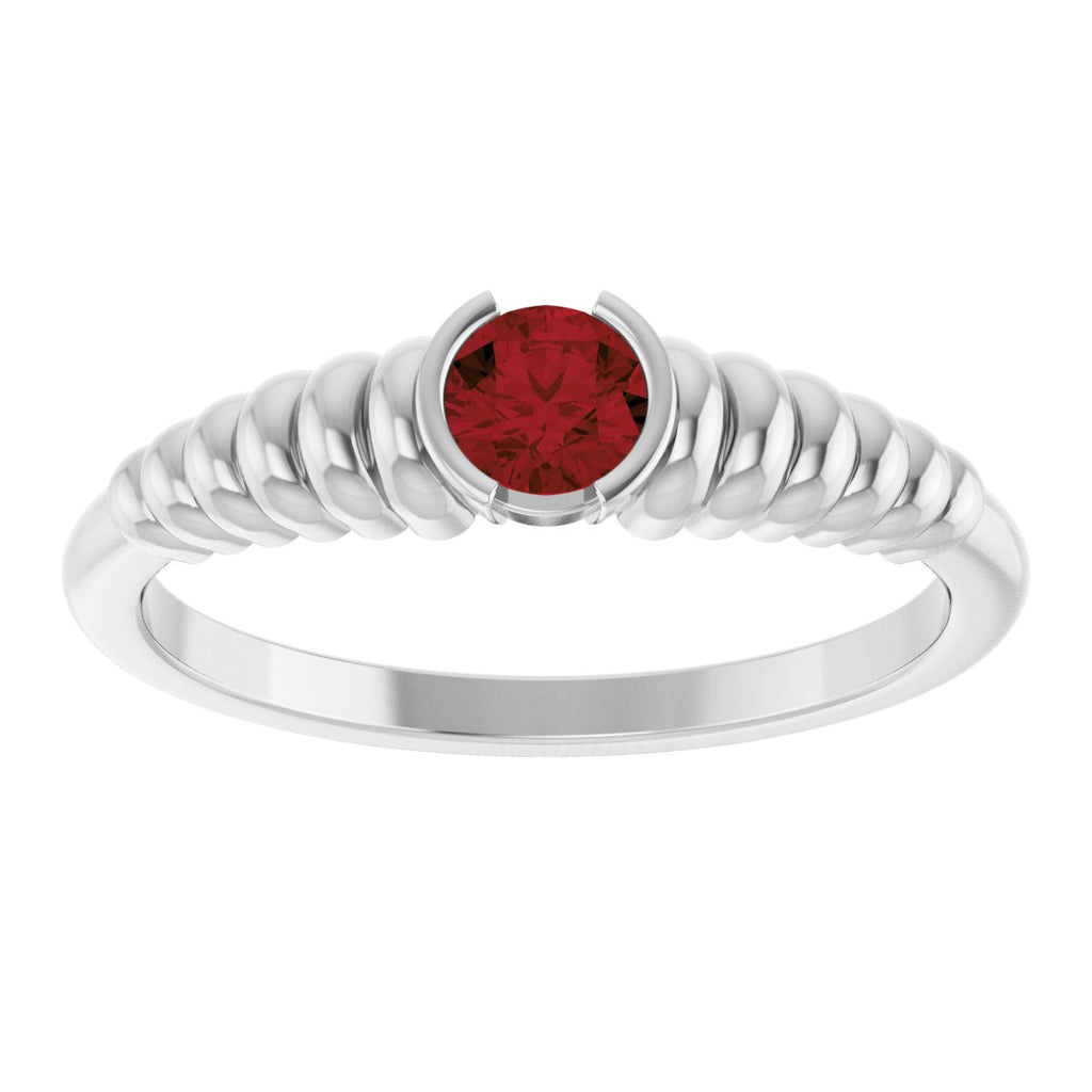 Half-Bezel Solitaire Ring