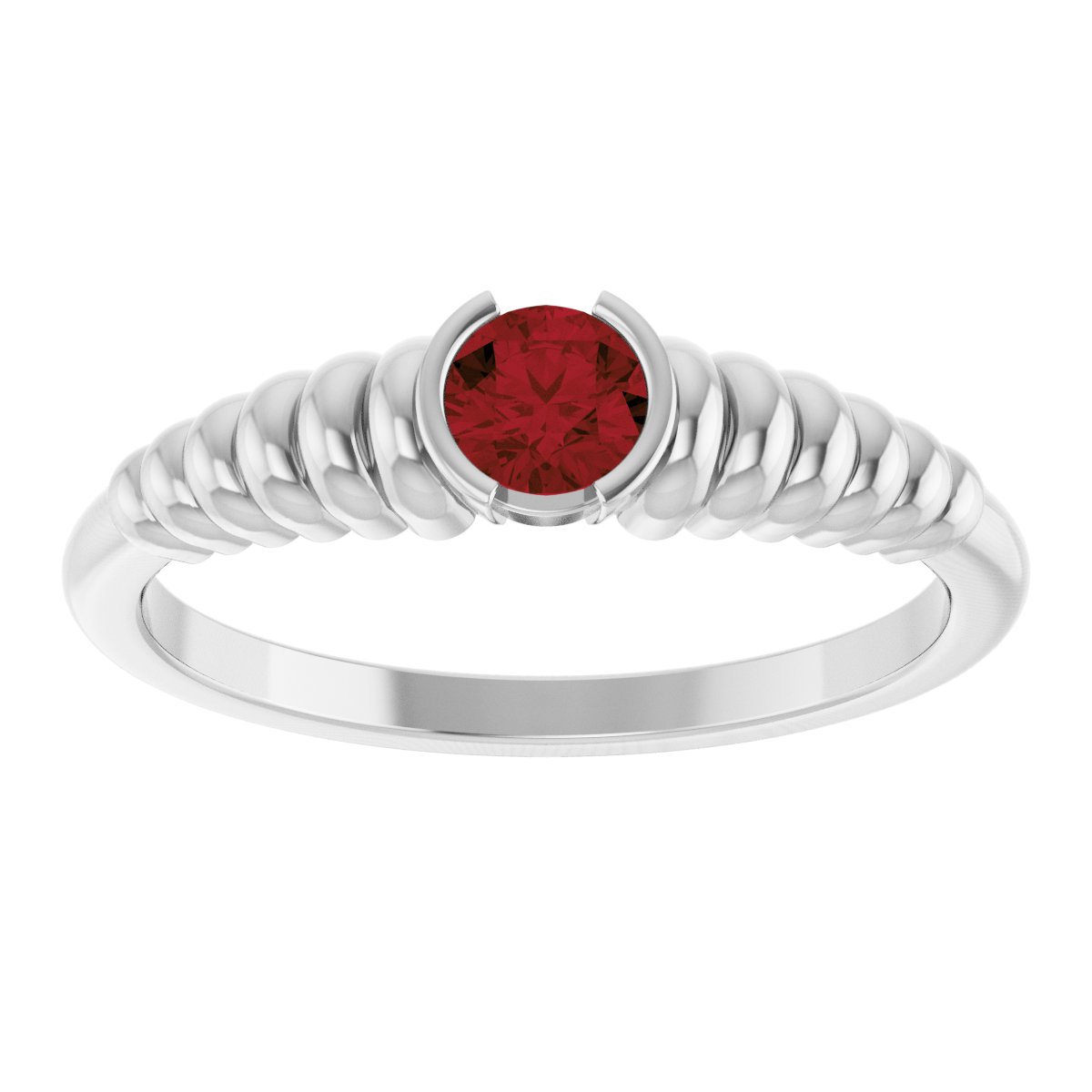 Half-Bezel Solitaire Ring