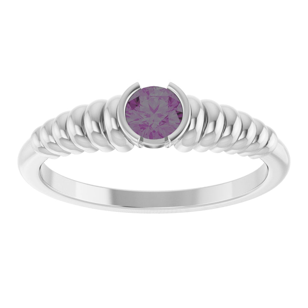 Half-Bezel Solitaire Ring