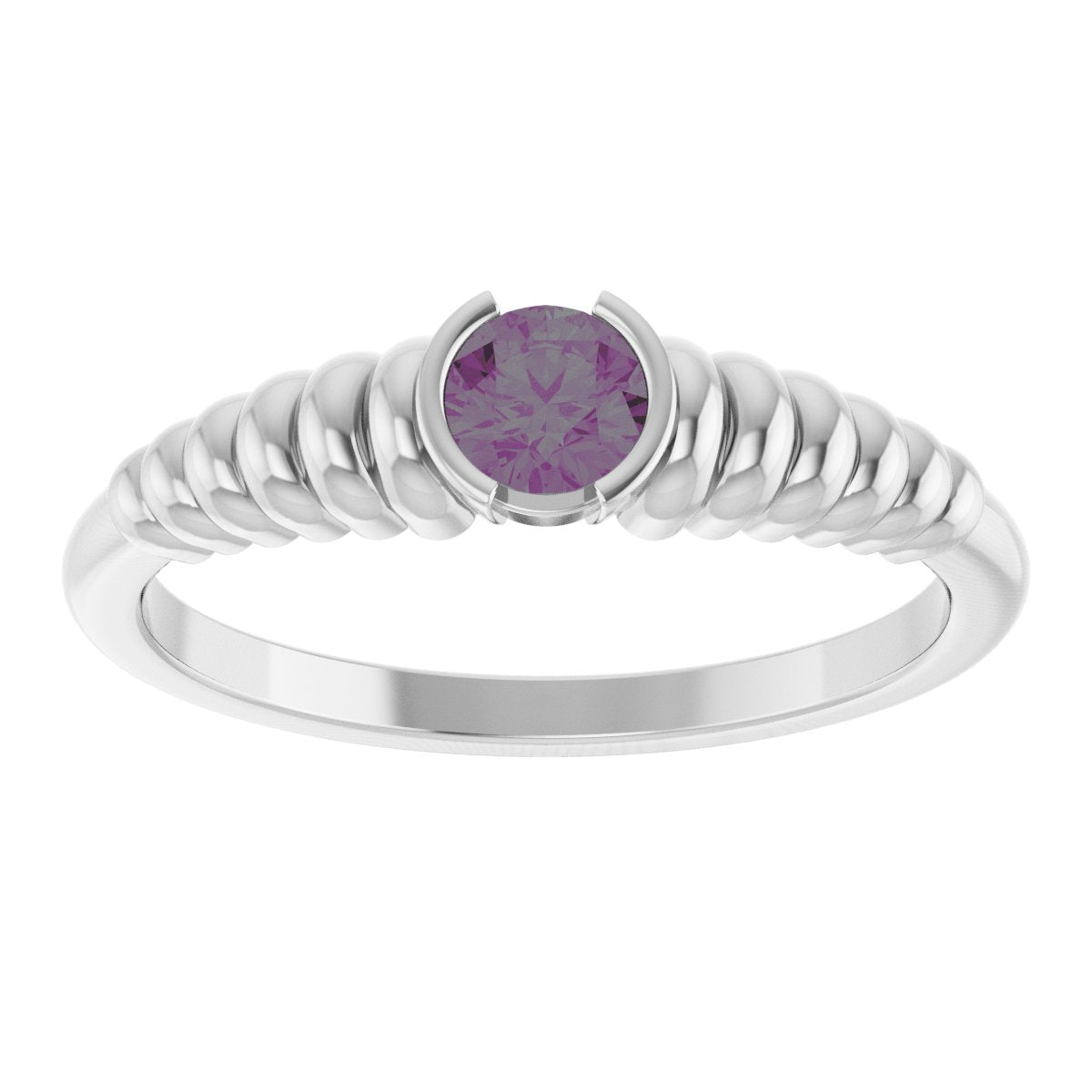 Half-Bezel Solitaire Ring