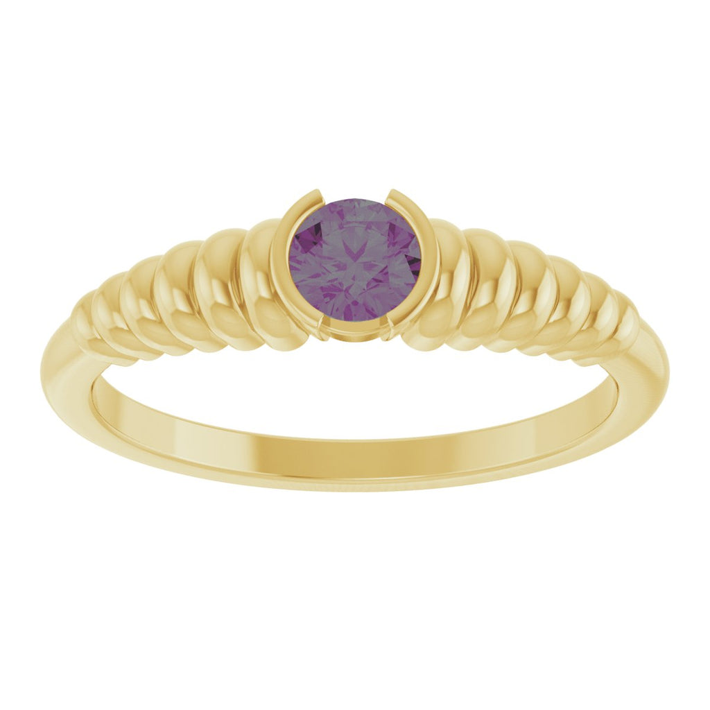 Half-Bezel Solitaire Ring