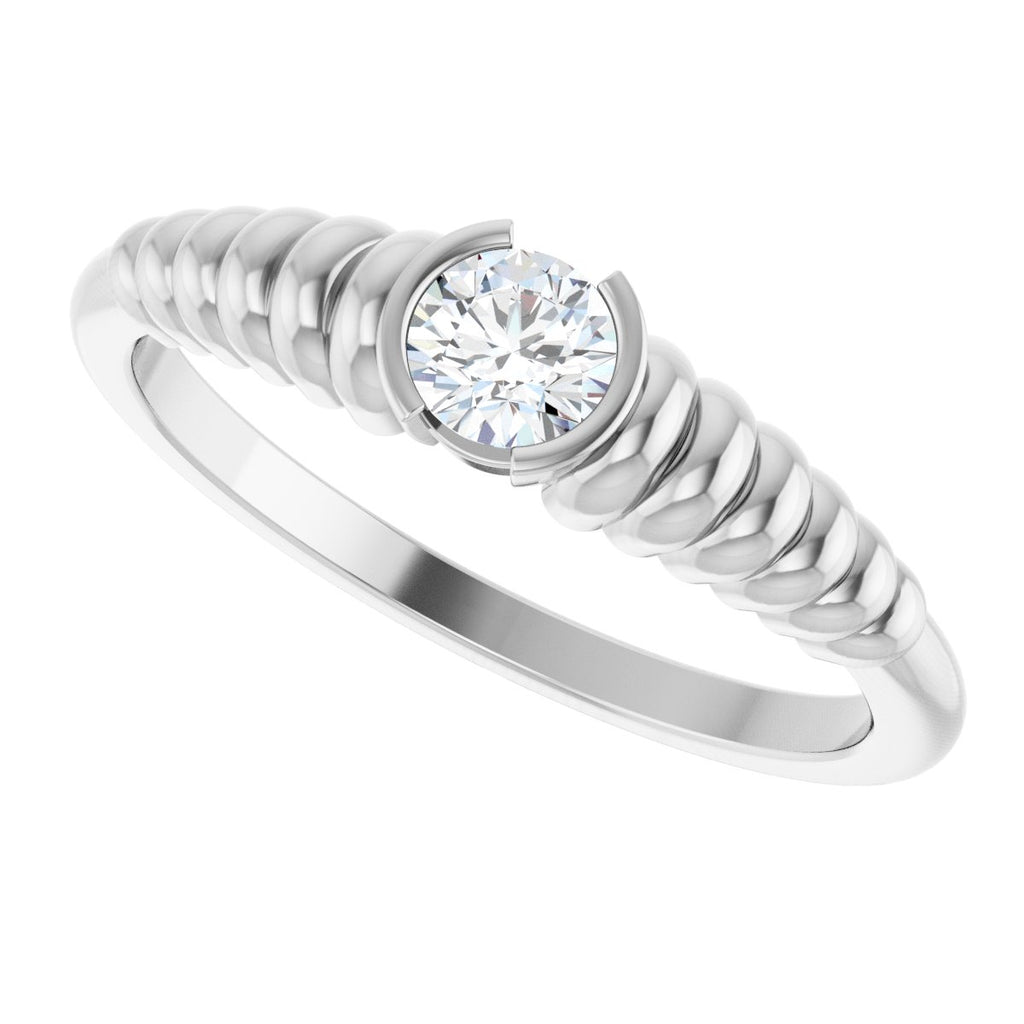 Half-Bezel Solitaire Ring
