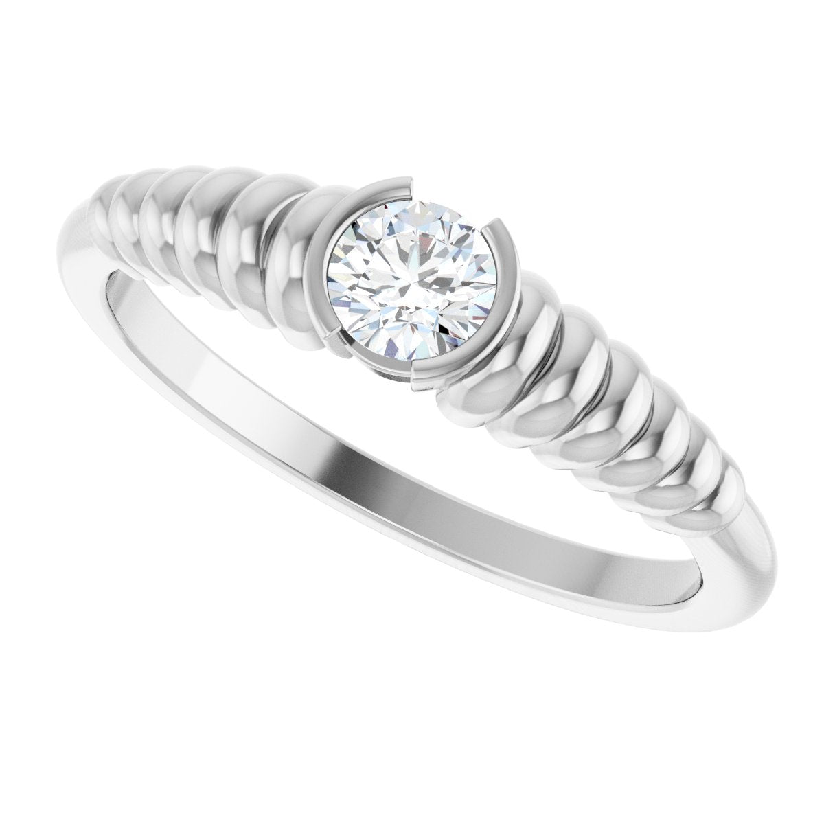 Half-Bezel Solitaire Ring