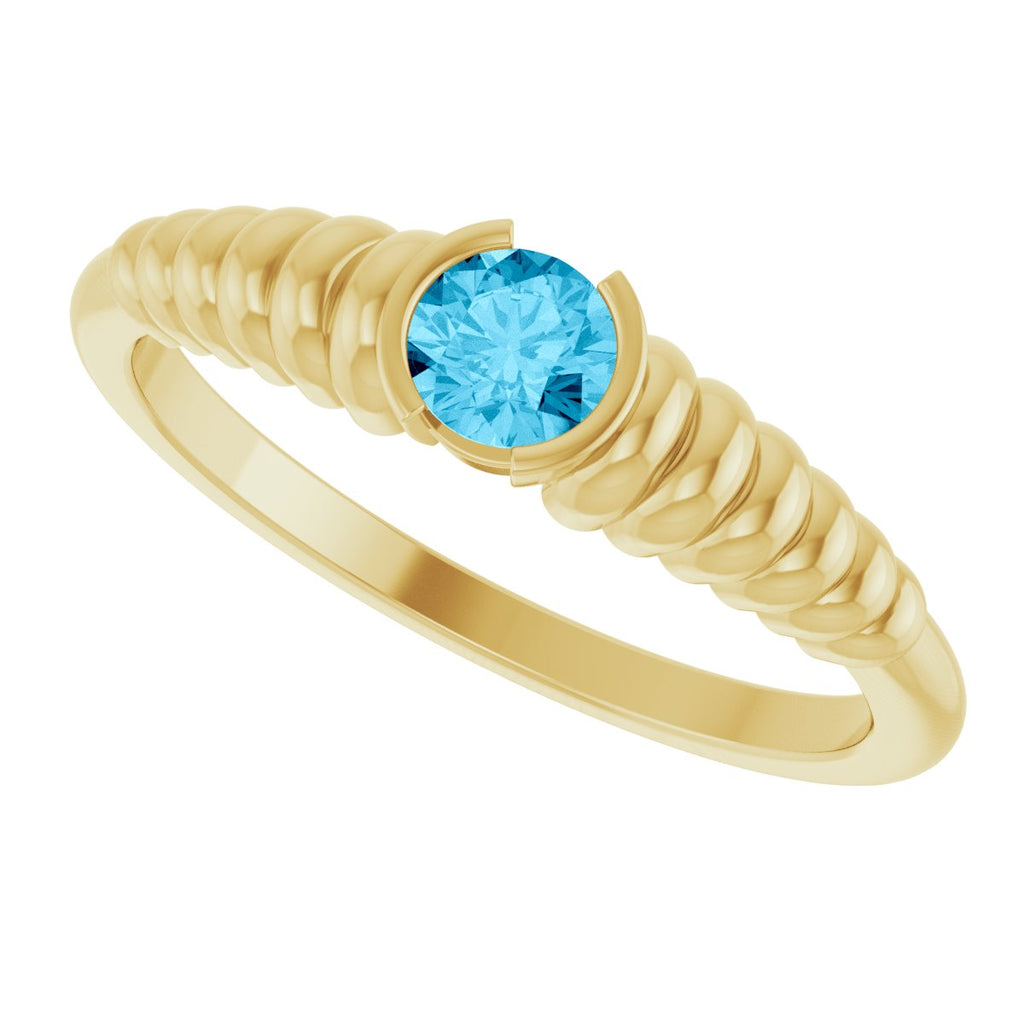 Half-Bezel Solitaire Ring