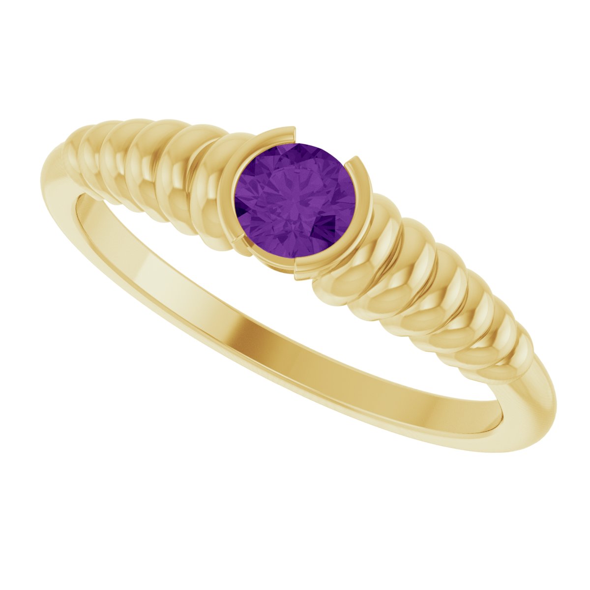 Half-Bezel Solitaire Ring