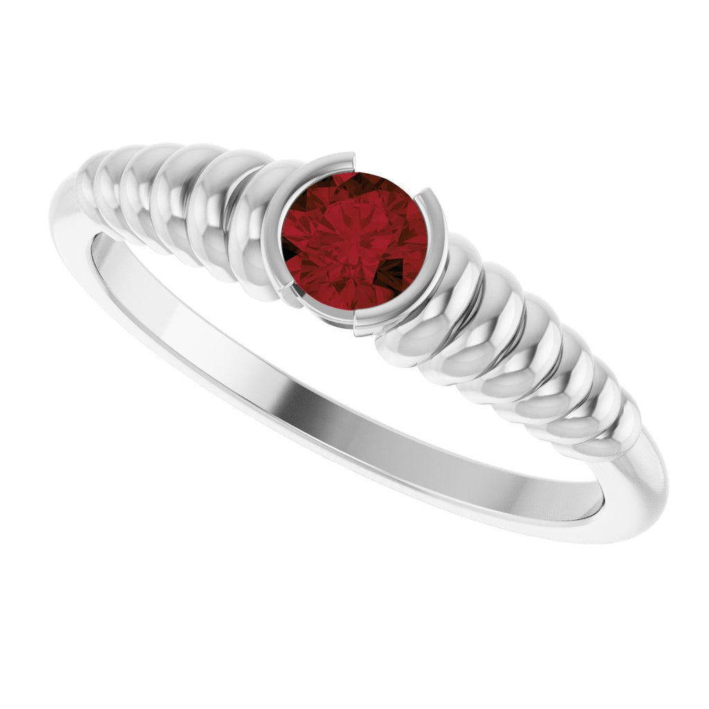 Half-Bezel Solitaire Ring