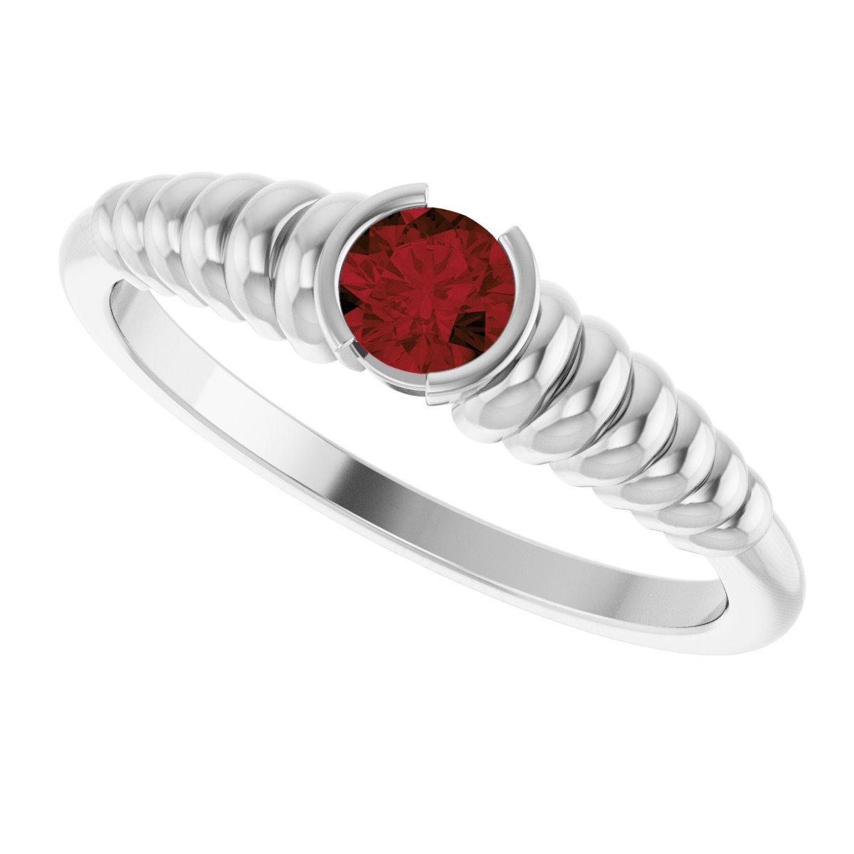 Half-Bezel Solitaire Ring