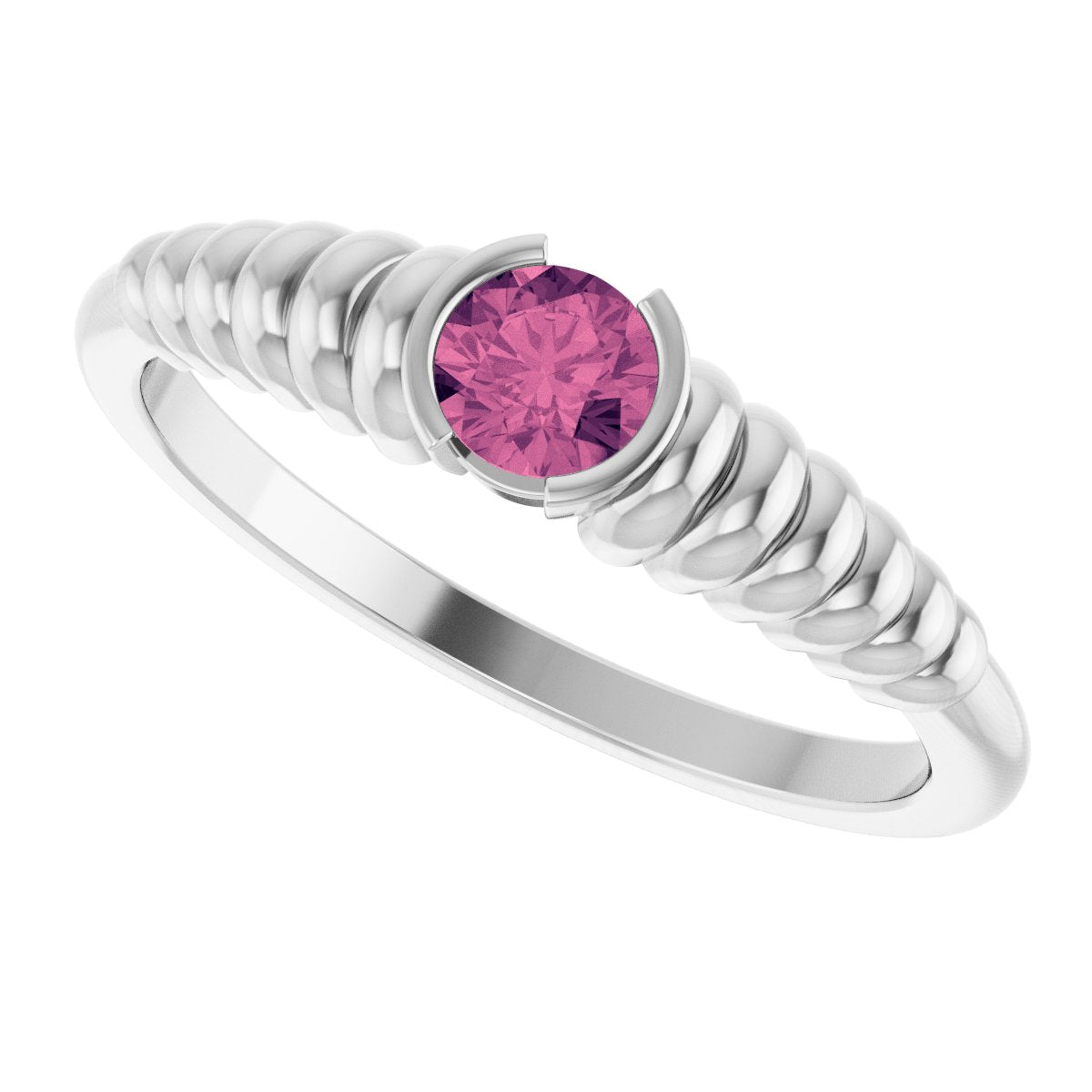 Half-Bezel Solitaire Ring