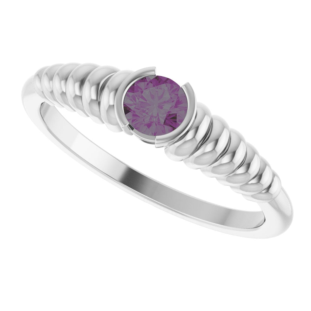 Half-Bezel Solitaire Ring