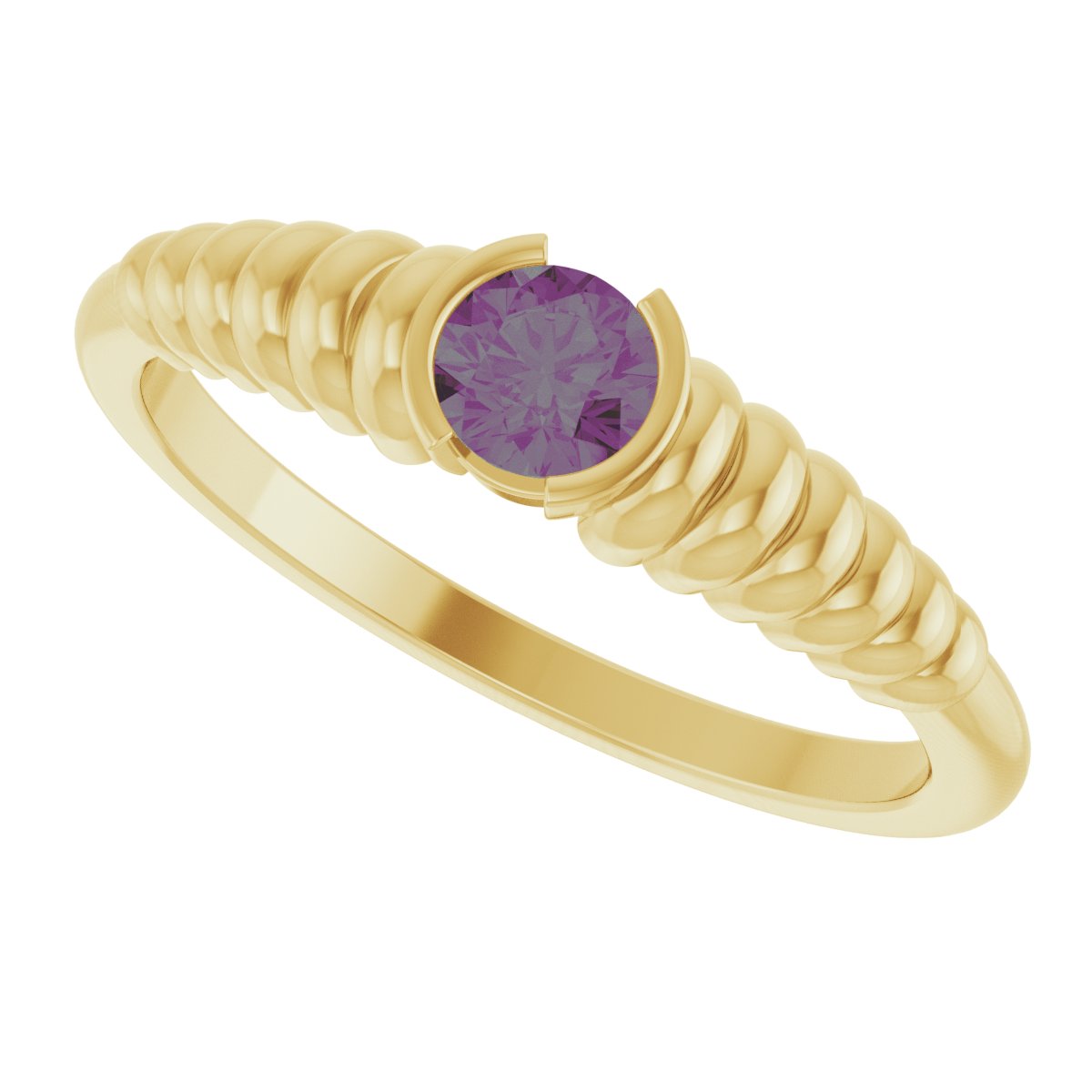 Half-Bezel Solitaire Ring