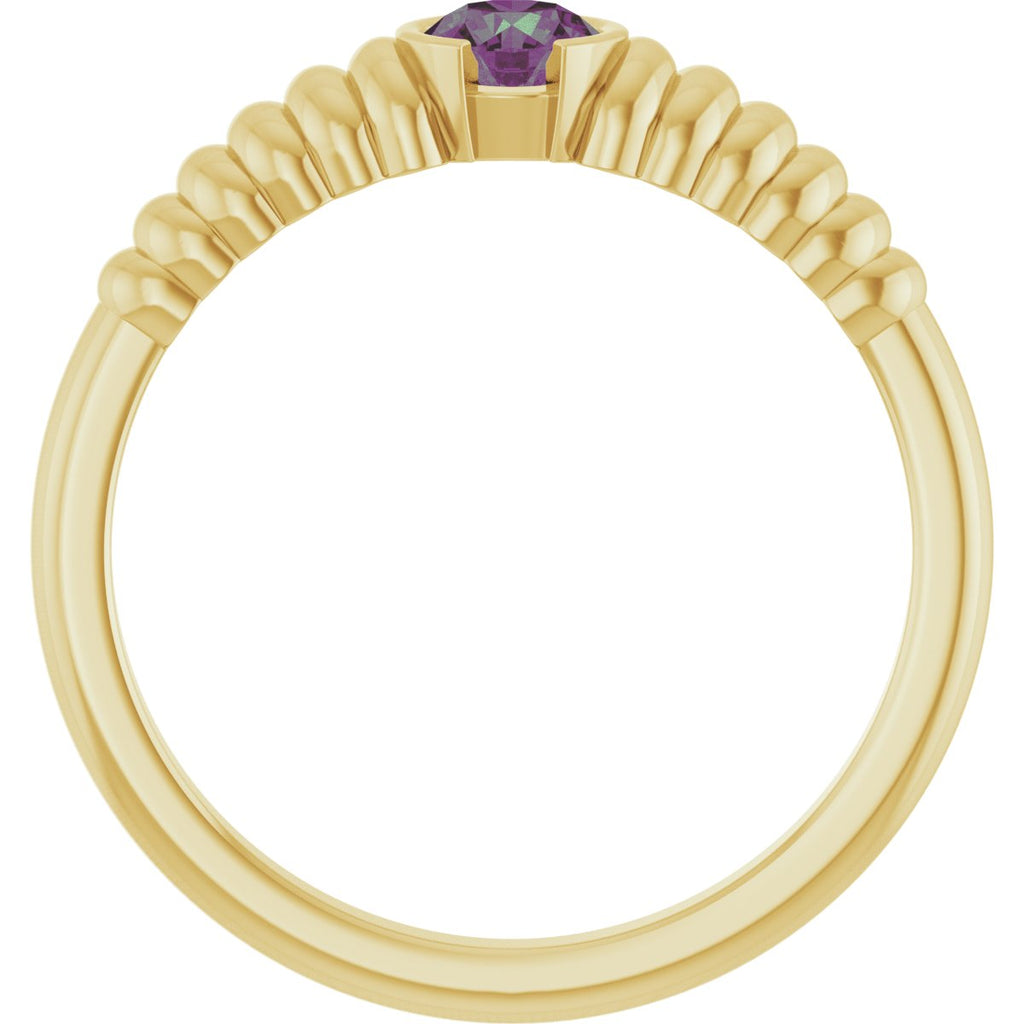 Half-Bezel Solitaire Ring