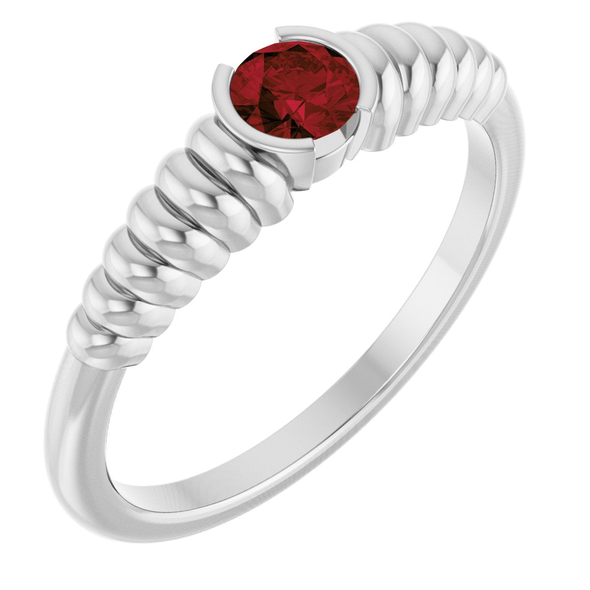 Half-Bezel Solitaire Ring