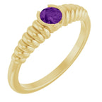 Half-Bezel Solitaire Ring