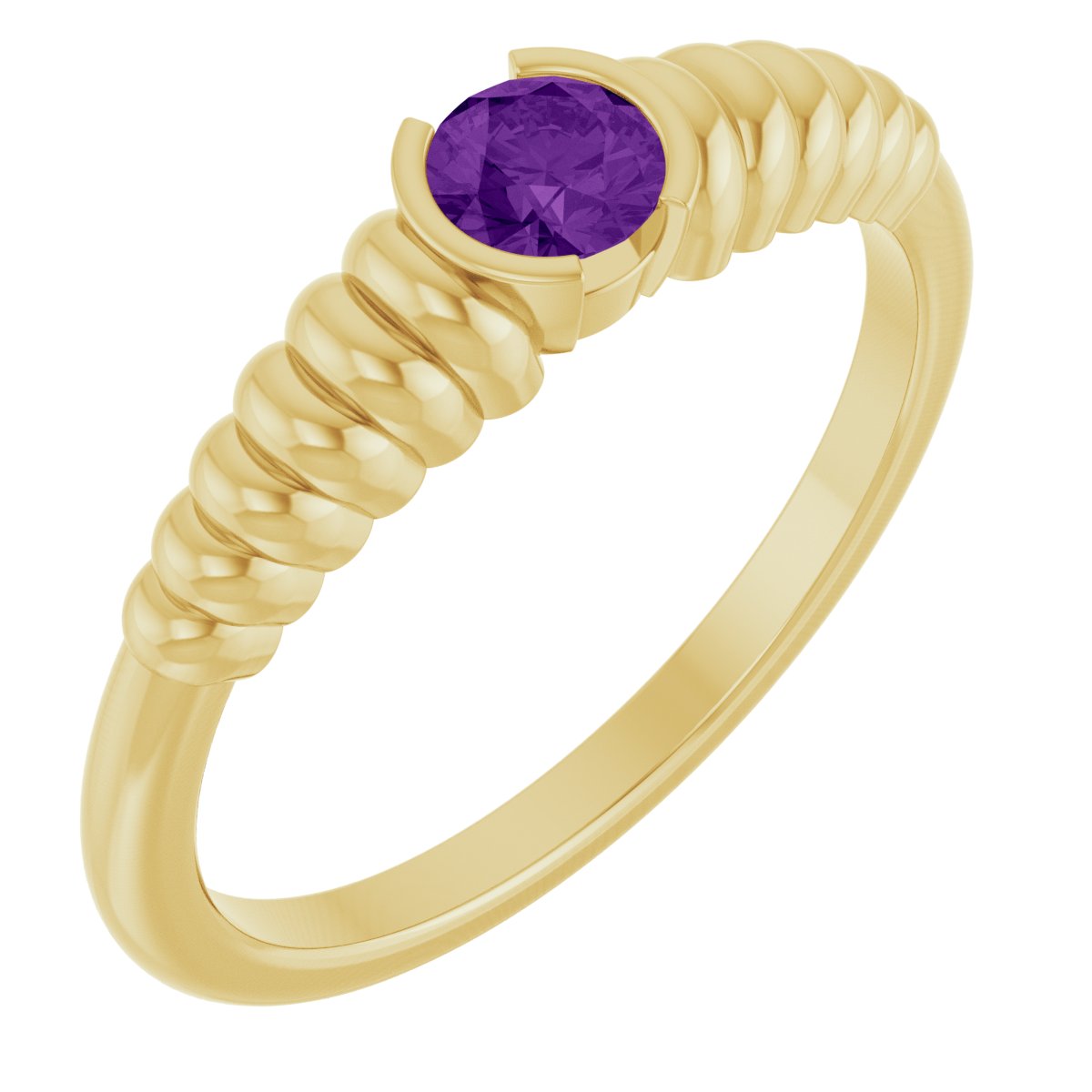 Half-Bezel Solitaire Ring