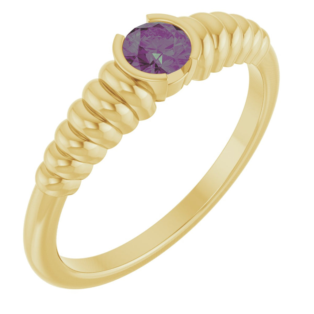 Half-Bezel Solitaire Ring