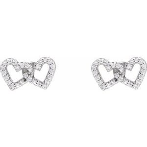 Interlocking Heart Stud Earrings