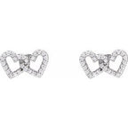 Interlocking Heart Stud Earrings