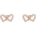 Interlocking Heart Stud Earrings