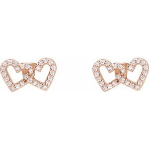 Interlocking Heart Stud Earrings