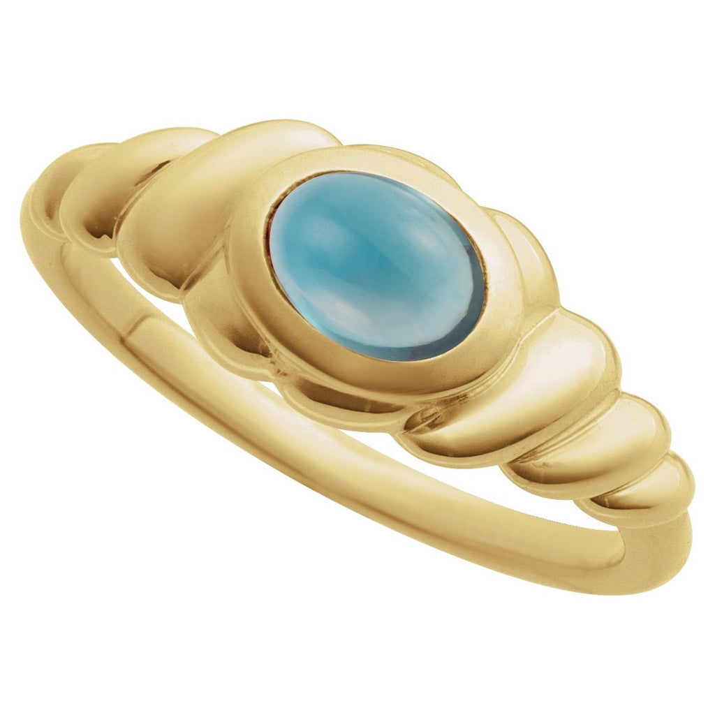Bezel-Set Puffed Cabochon Ring