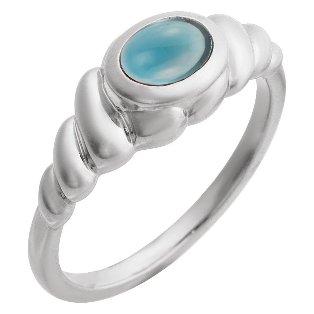 Bezel-Set Puffed Cabochon Ring
