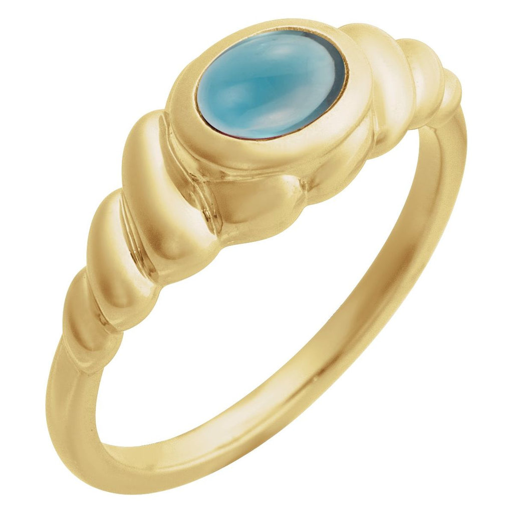 Bezel-Set Puffed Cabochon Ring