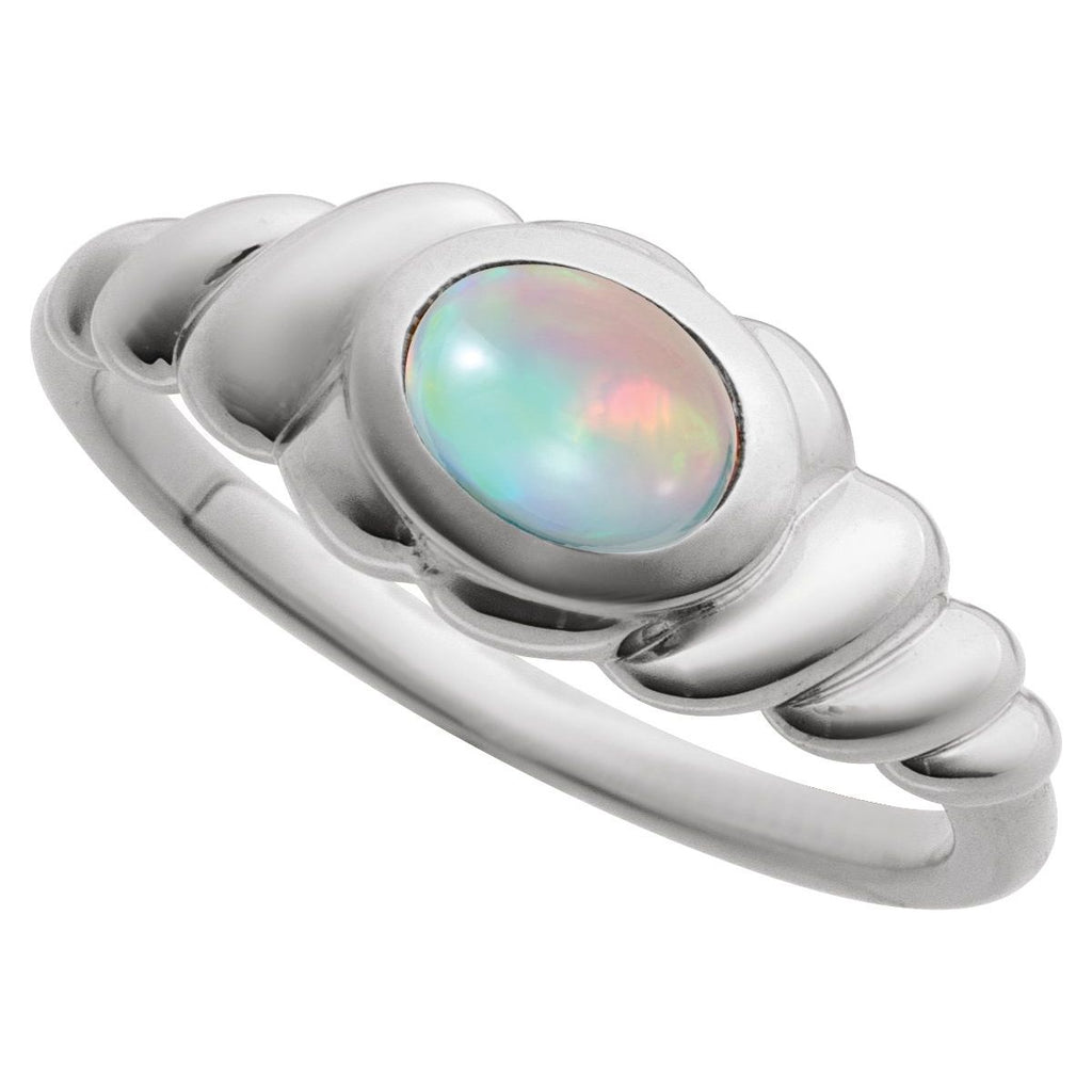 Bezel-Set Puffed Cabochon Ring