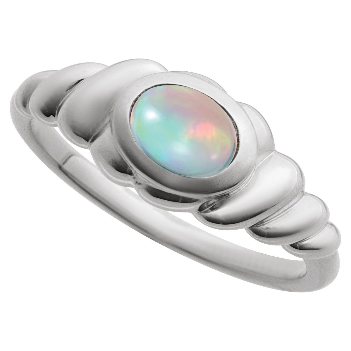 Bezel-Set Puffed Cabochon Ring