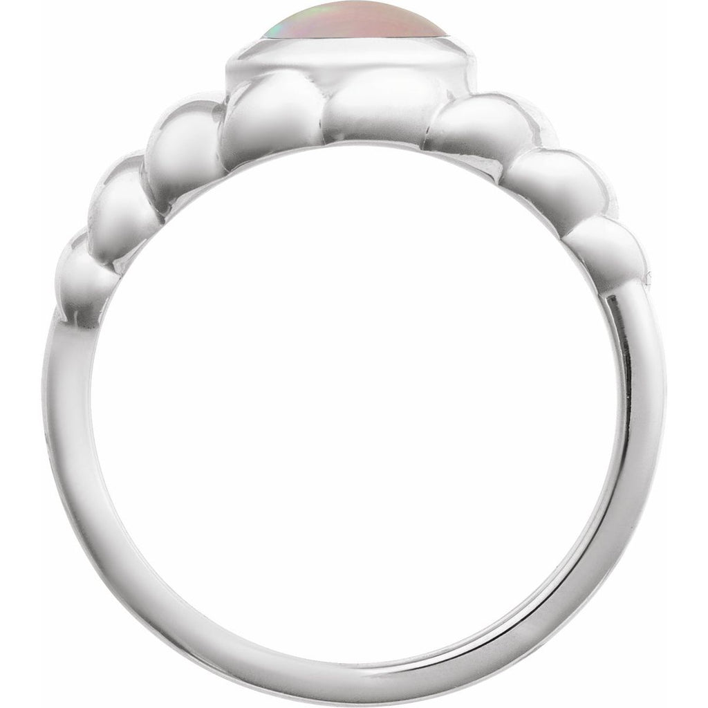 Bezel-Set Puffed Cabochon Ring