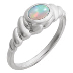Bezel-Set Puffed Cabochon Ring