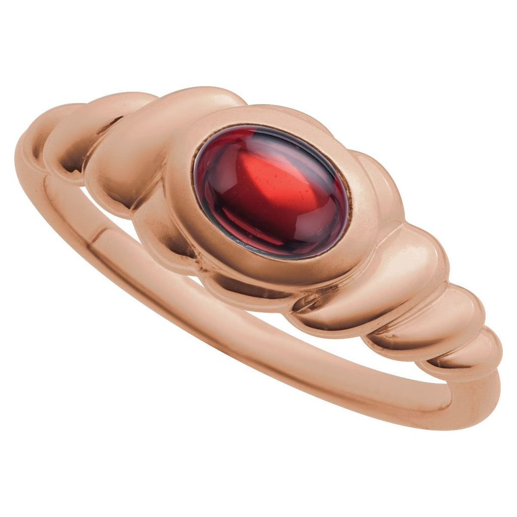 Bezel-Set Puffed Cabochon Ring