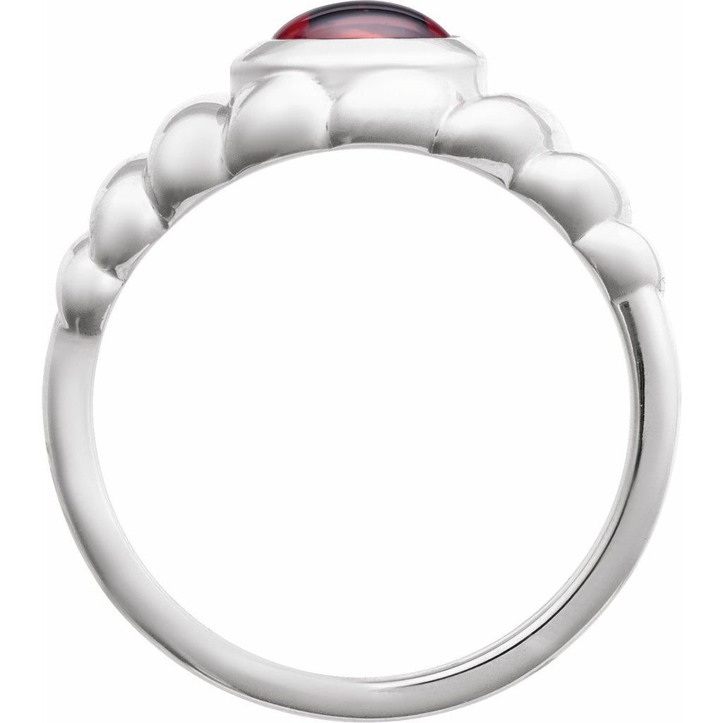 Bezel-Set Puffed Cabochon Ring